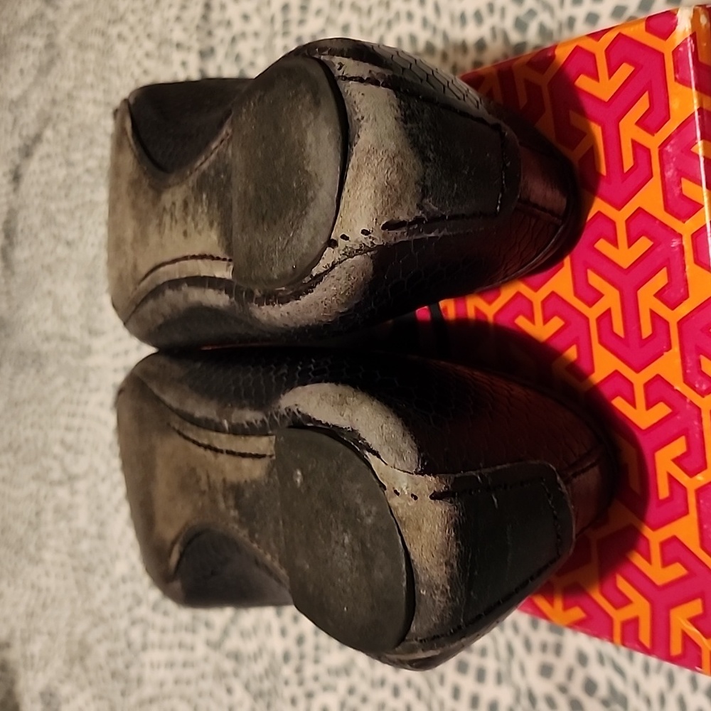Tory Burch Aaden Snake Embossed Ballet Flat Leather - Picture 3 of 8